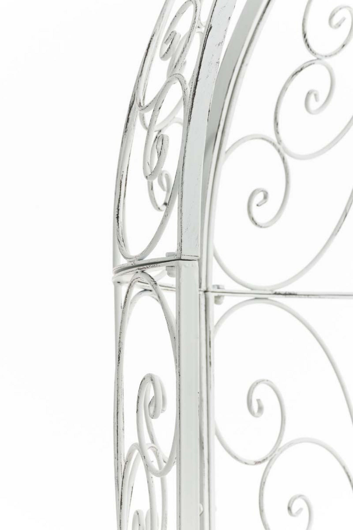 HALBPAVILLON Rosalia mit Sitzbank antik weiß - Schwarz, Metall (120/178/58cm) - TPFGarden