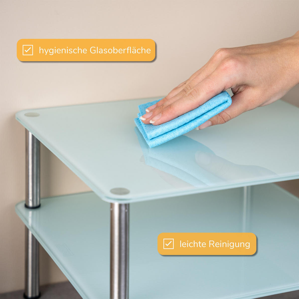 GLAS-KÜCHENREGAL weiß - Weiß, Glas (32/21/28cm) - bremermann