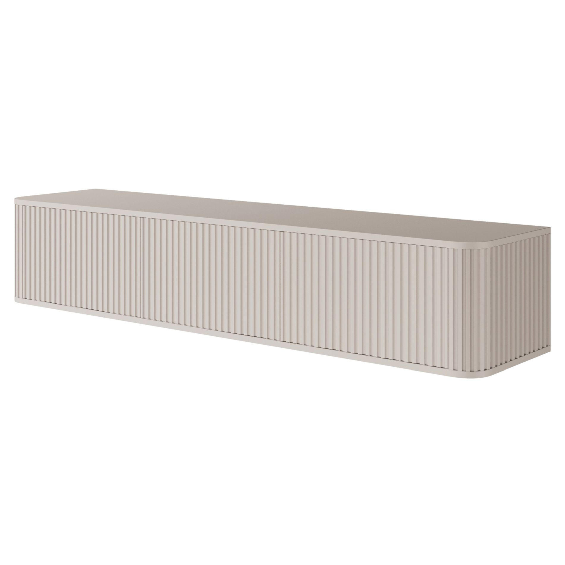 TV-HÄNGEBOARD Ovarlo Greige mit geriffelten Fronten 163 cm - Taupe, Holzwerkstoff (163.2/31.2/38cm) - Selsey
