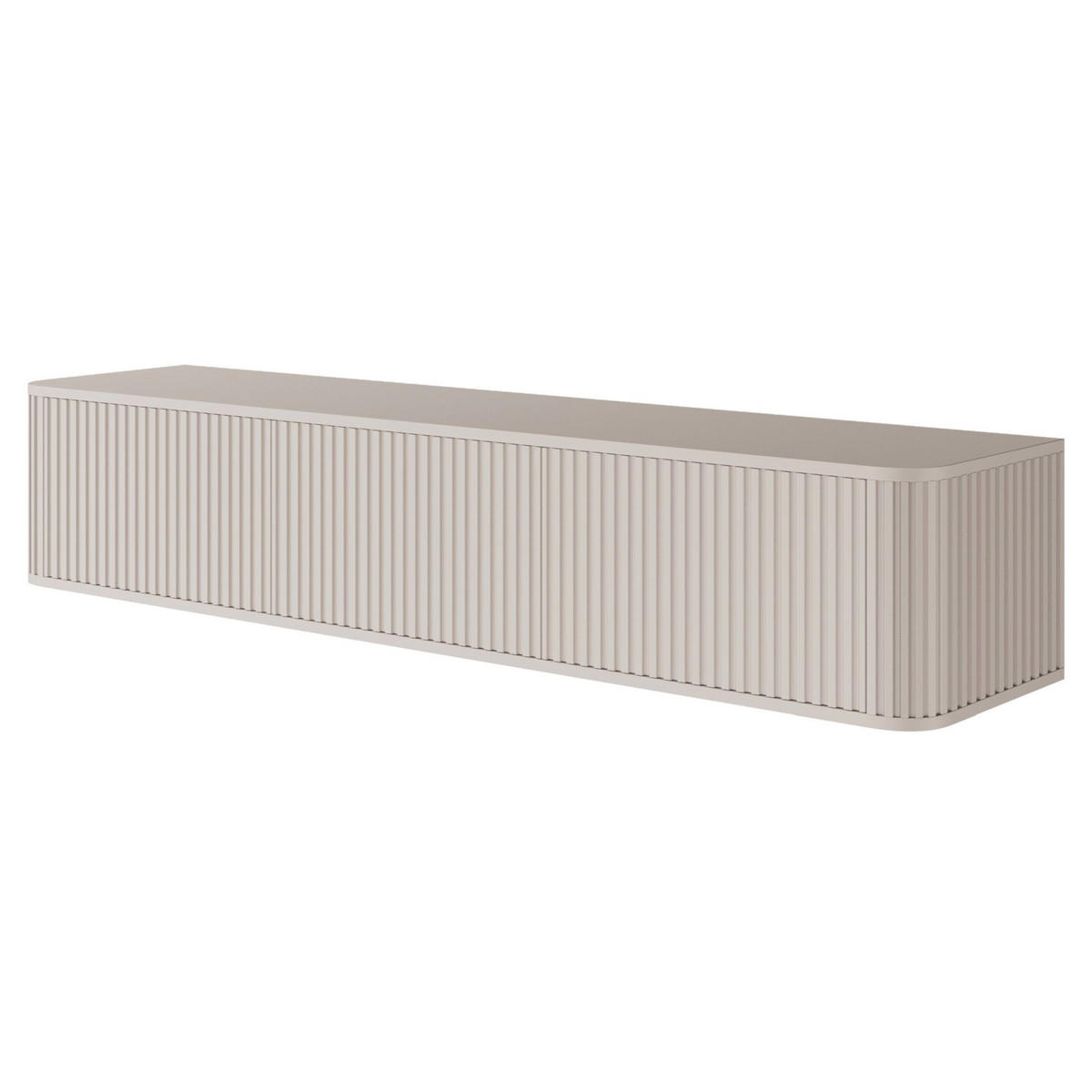 TV-HÄNGEBOARD Ovarlo Greige mit geriffelten Fronten 163 cm - Taupe, Holzwerkstoff (163.2/31.2/38cm) - Selsey