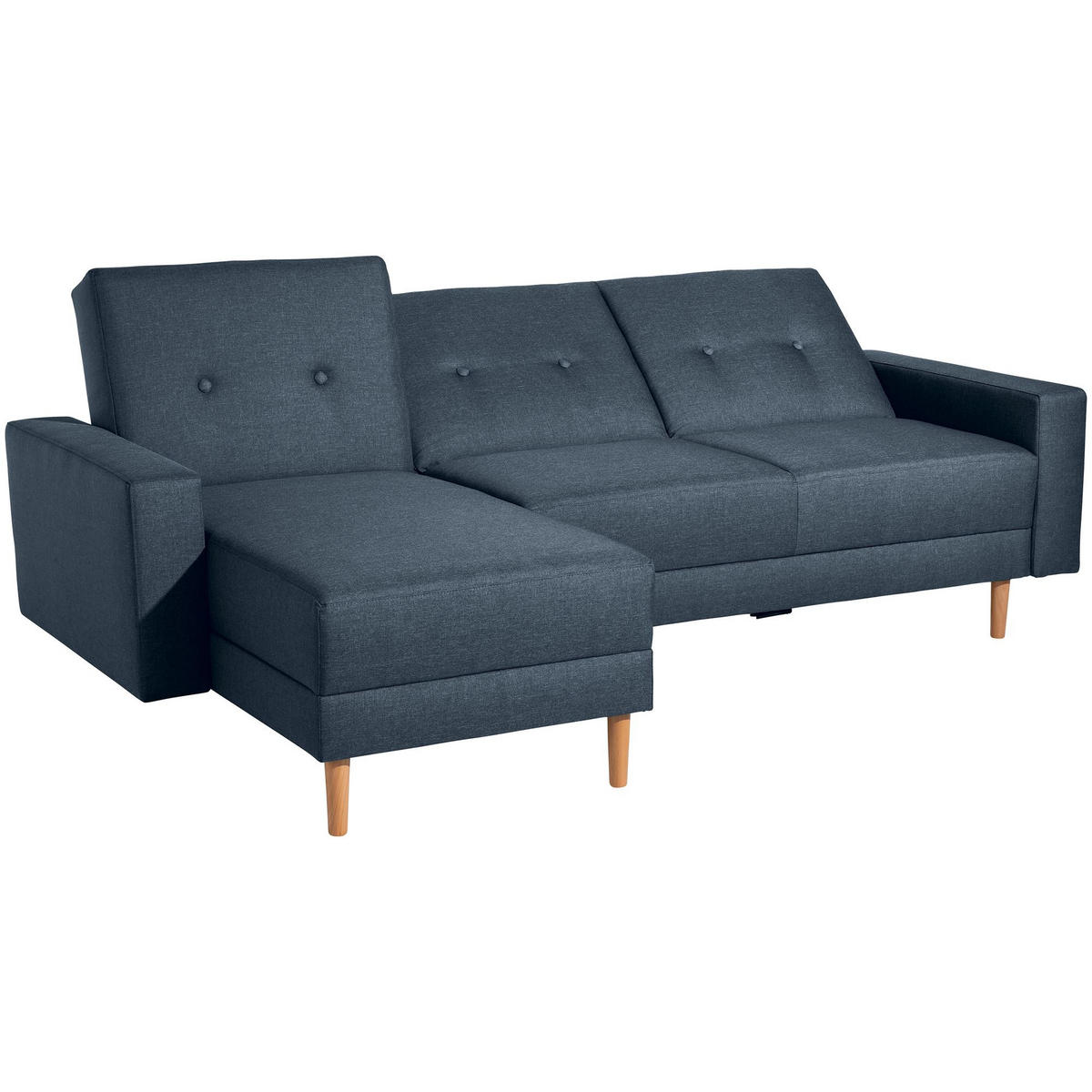 FUNKTIONSSOFA mit Hocker Kattie Flachgewebe blau - Blau, Kunststoff (144/230cm) - 58aufmkessel