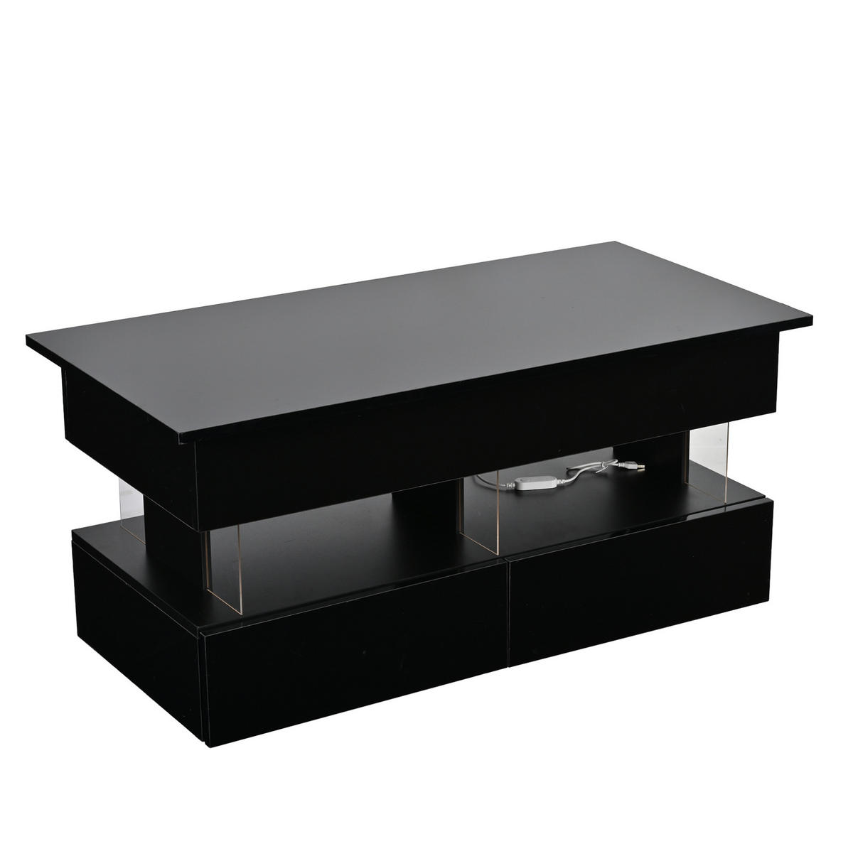 COUCHTISCH höhenverstellbar 100 x 50 x 46 cm Schwarz - Schwarz, Holzwerkstoff (100/50/46cm) - Meubliv