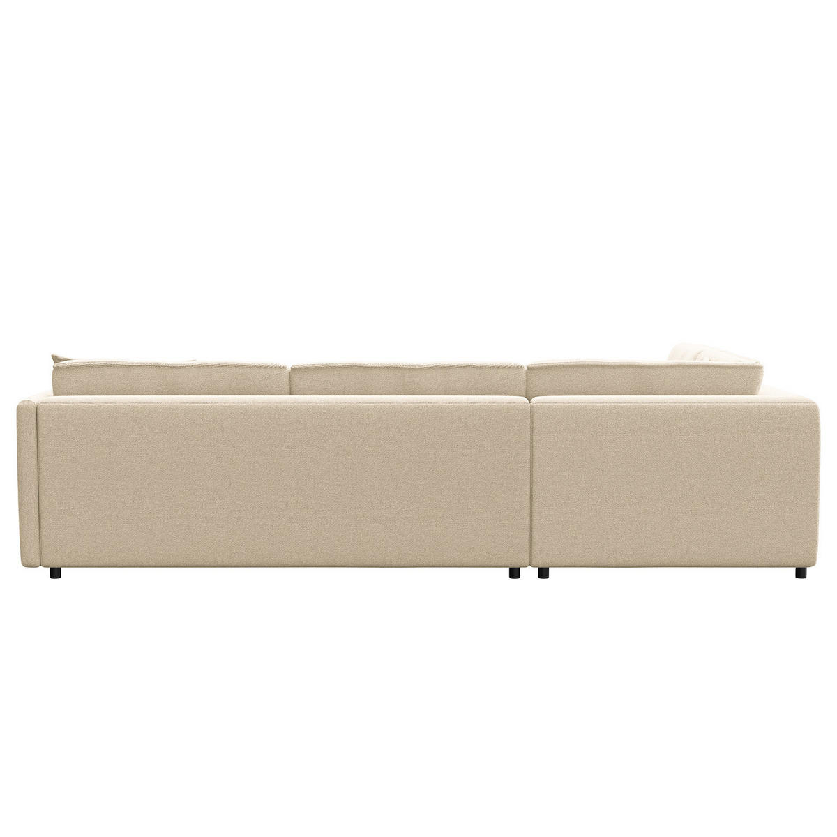 ECKSOFA mit Ottomane - Creme/Schwarz, Kunststoff/Textil (328/272cm) - home24