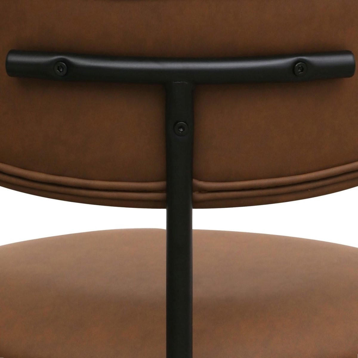 DREHSTUHL höhenverstellbar in Kunstleder Dunkelbraun - Schwarz/Braun, Textil/Metall (56/74/57cm) - Furnhouse