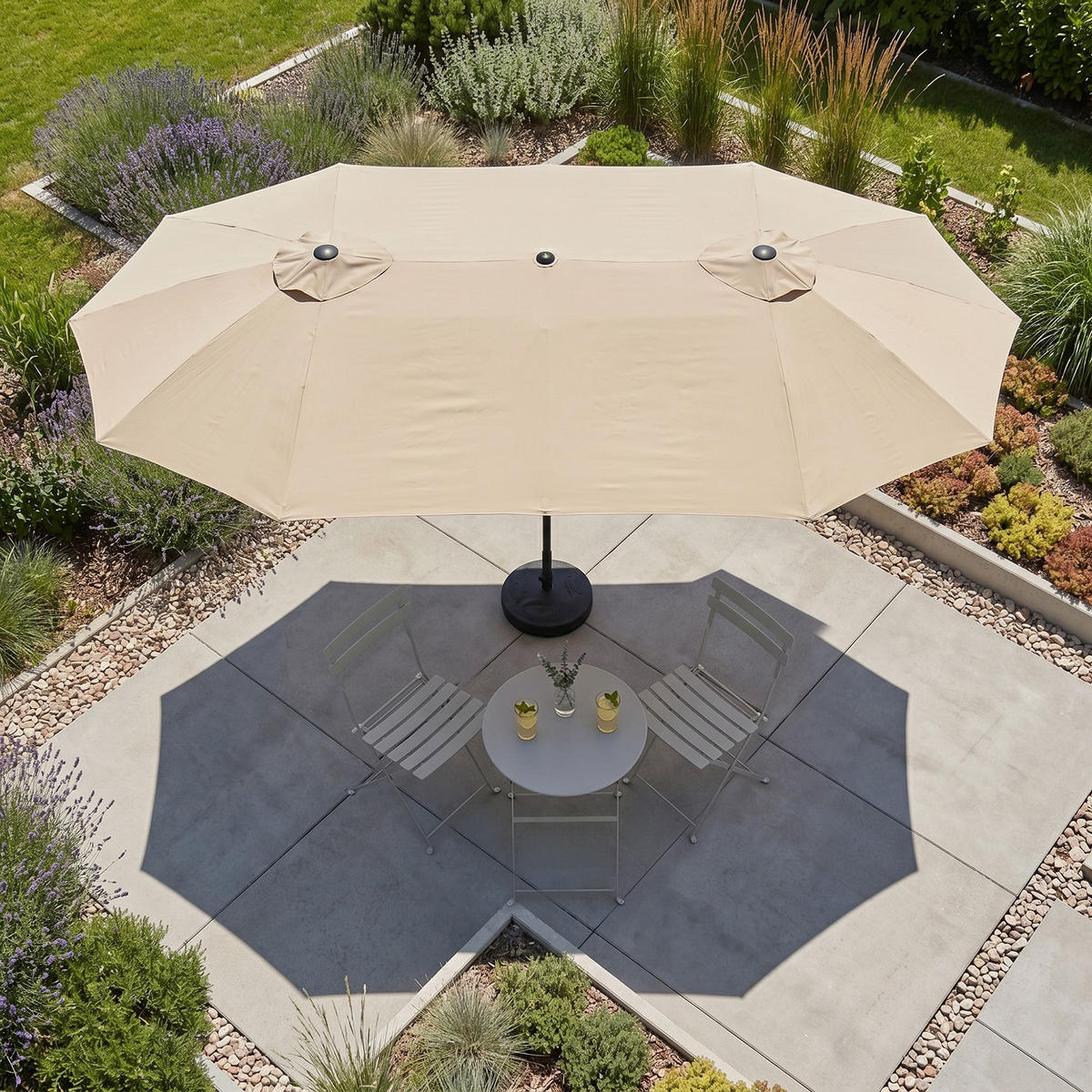 SONNENSCHRIM Beige 245/460 cm - Beige/Schwarz, Metall (460/270cm) - Akord