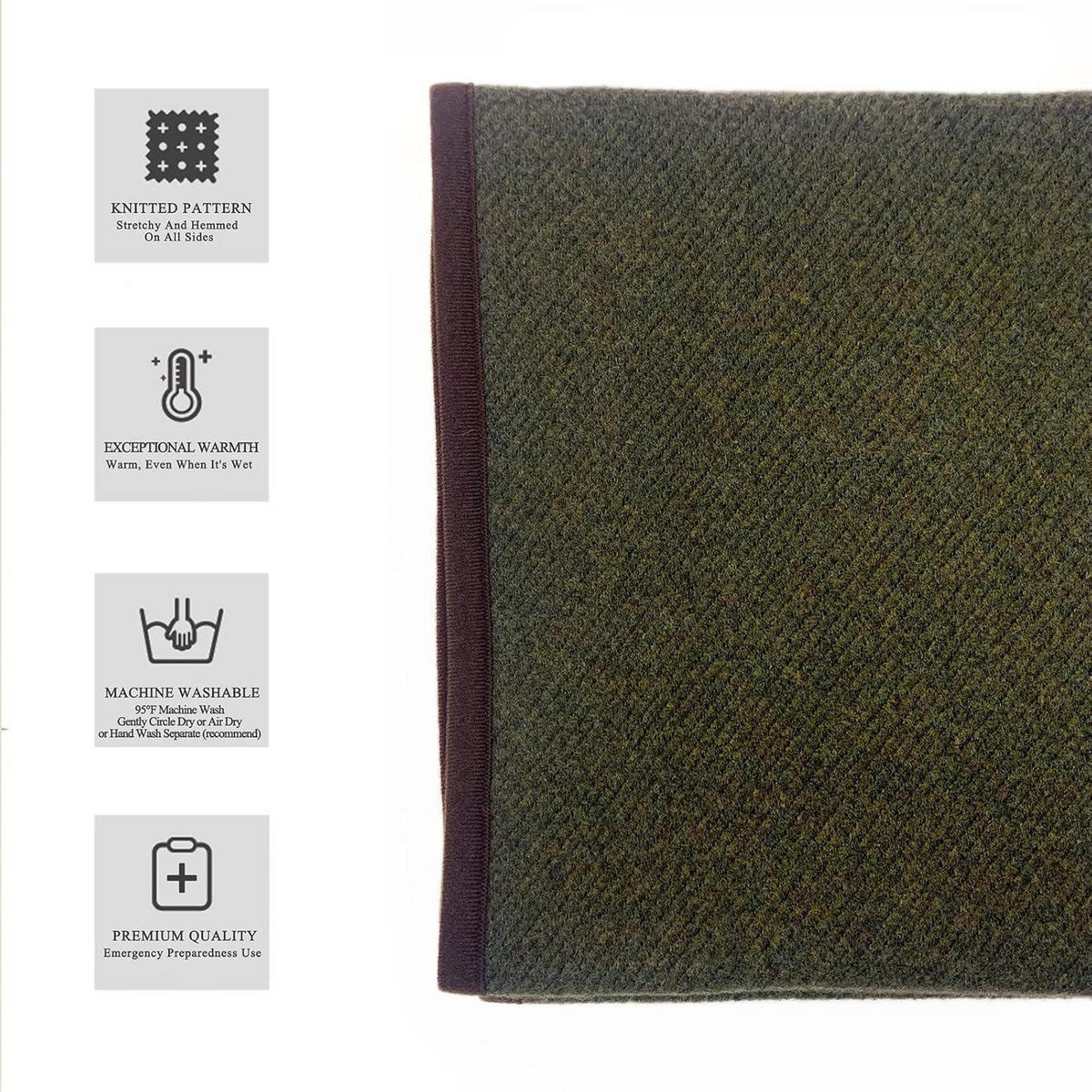 WOLLDECKE Merino warm 160 x 200 cm Olive - Olivgrün, Textil (160/200cm)