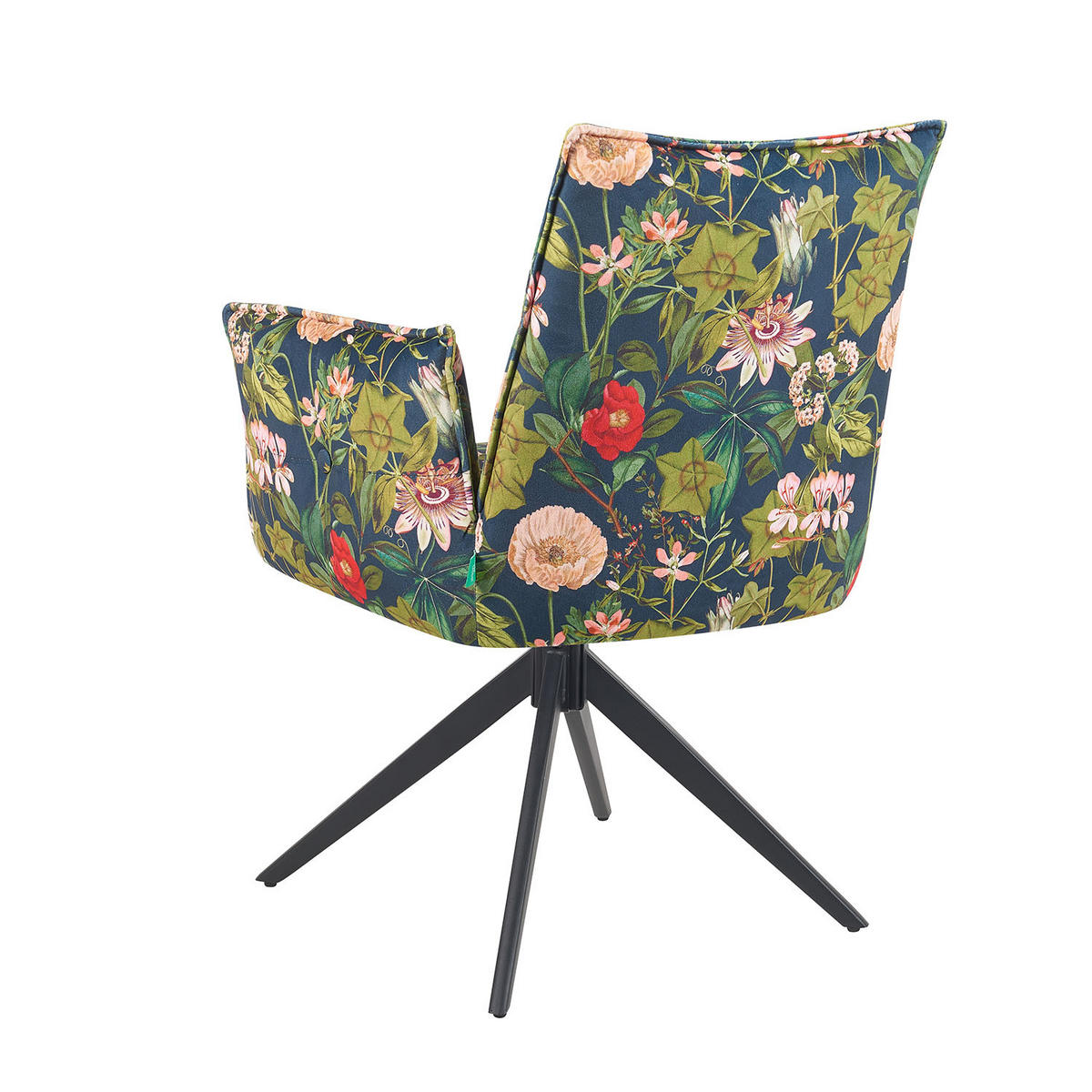 ARMLEHNSTUHL Mika-Nina - Multicolor/Schwarz, Textil/Metall (60/88/63cm) - DUBI Möbel