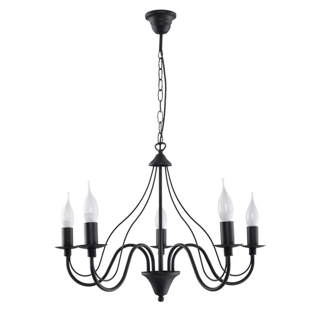 KRONLEUCHTER Stahl Schwarz rustikal - Schwarz, Metall (60/60/80cm)