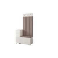 GARDEROBE Ritmo version 9 mit Spiegel, mit POLSTERPANEELEN Braun - Beige/Braun, Holzwerkstoff (100/185/40cm) - Jerpax