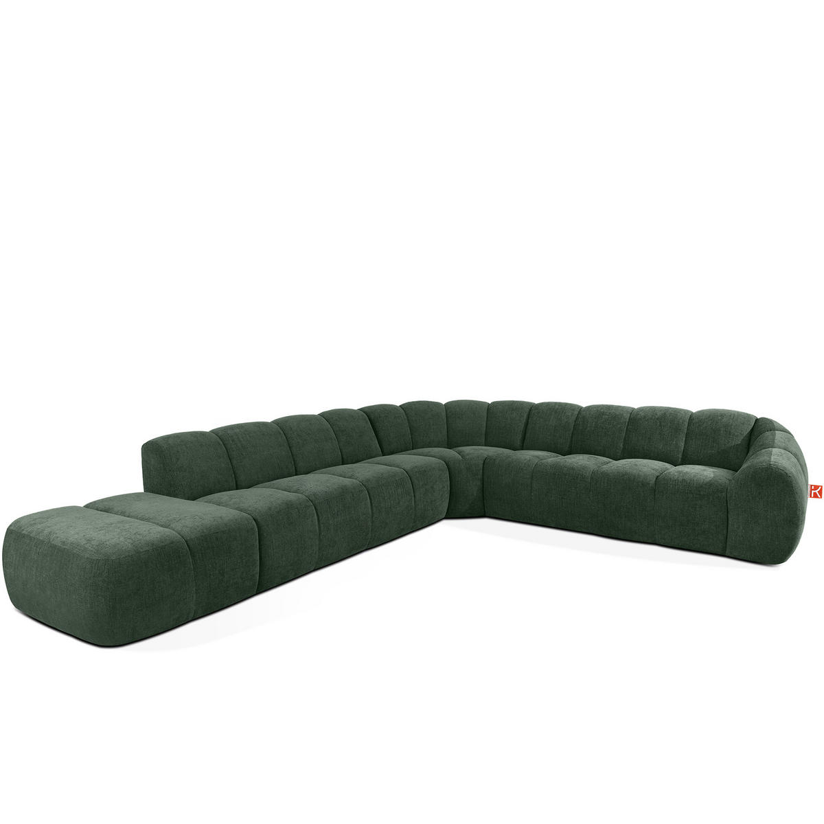 ECKSOFA LINKS FLAVA, Dunkelgrün - Dunkelgrün, Holz/Holzwerkstoff (310/354cm) - KONSIMO®