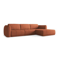ECKSOFA Rechts Chenille Stoff Orange - Beige/Terracotta, Kunststoff/Textil (290/170cm) - Makamii