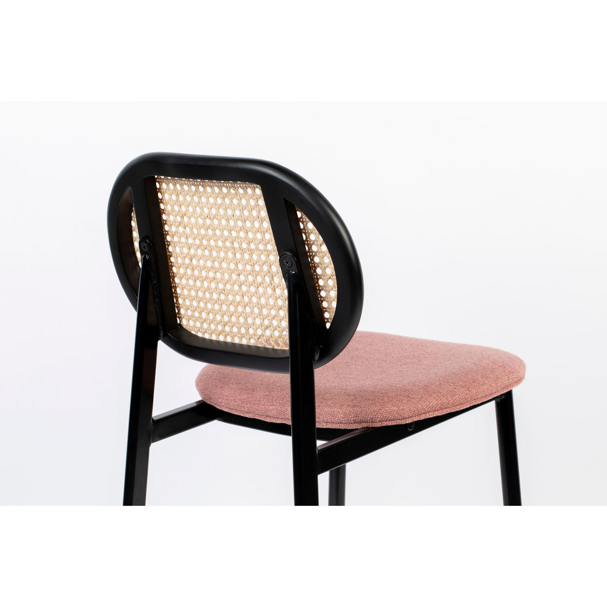 BARHOCKER Spike Rückenlehne 64,5 cm Natur/ Rosa - Pink, Textil (42.5/94/53cm) - Zuiver