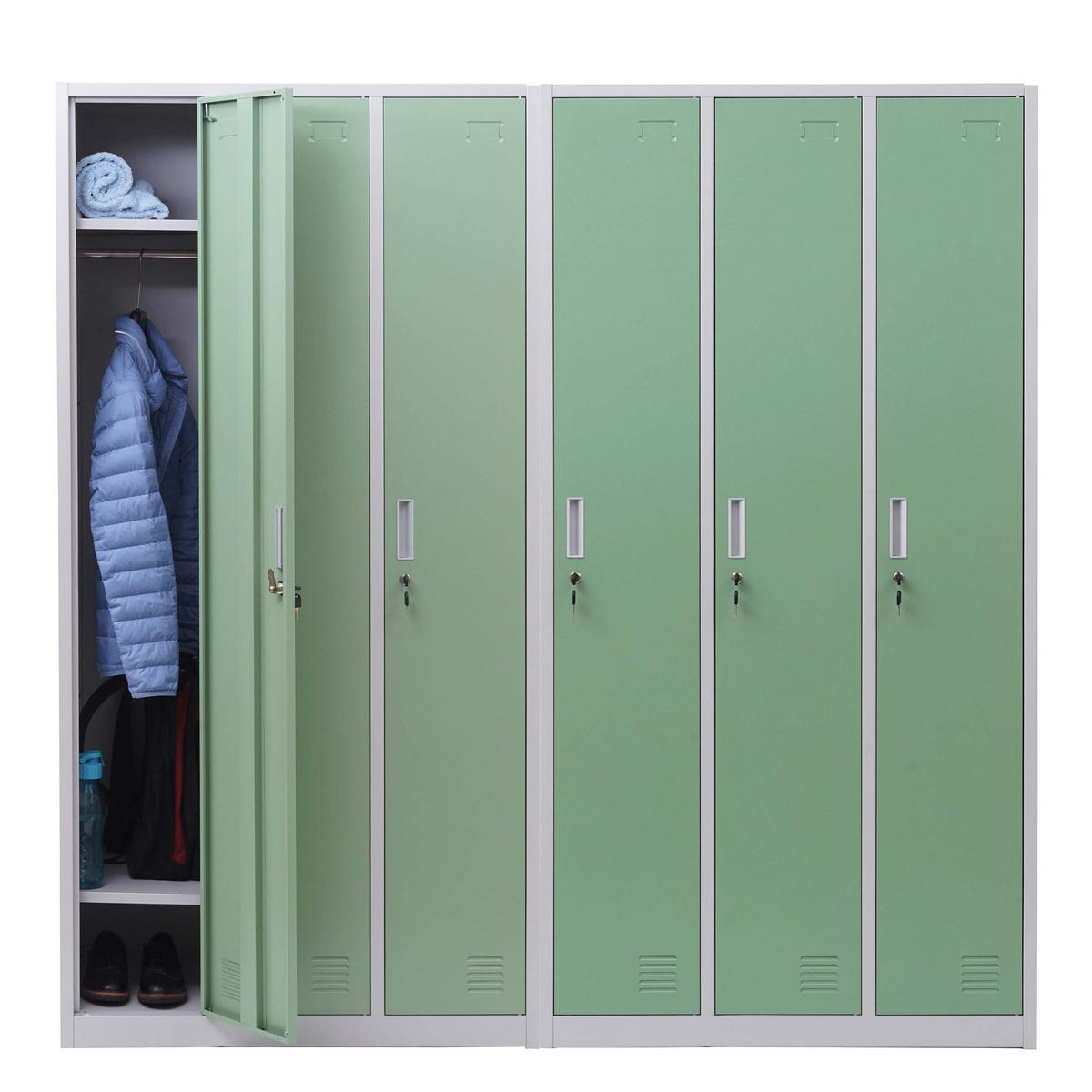 SCHLIESSFACH Grün 2er-Set-Set - Grün, Metall (180/180/50cm) - MCW