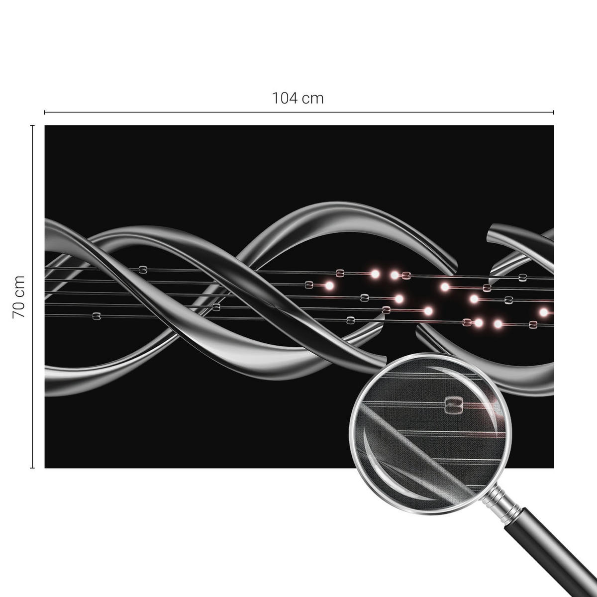 FOTOTAPETE 104x70 cm - Geflochtenes Muster - Schwarz, Textil (104/70cm) - Wallfluent