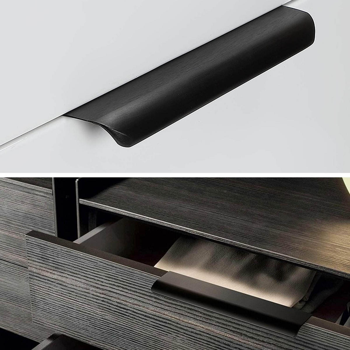 MÖBELGRIFF Schwarz 2er-Set 120 mm - Schwarz, Metall (4/4/12cm)
