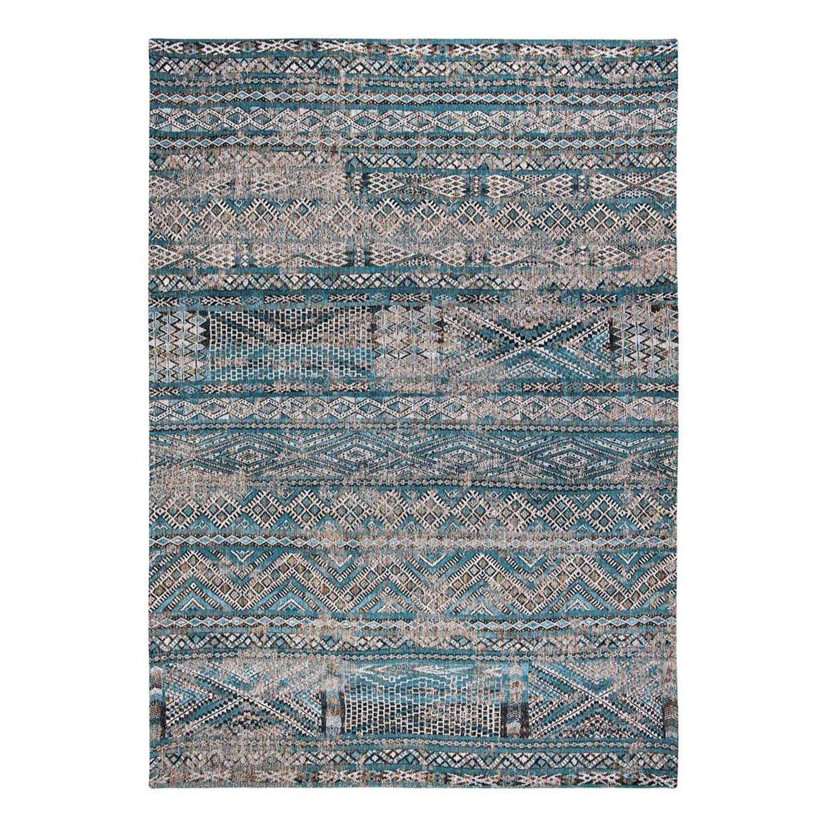 TEPPICH Zemmuri Blue Antiquarian 240/340 cm - Blau, Textil (240/340cm) - Louis De Poortere
