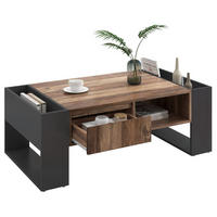 COUCHTISCH Holzoptik Stauraum beidseitig - Schwarz, Holzwerkstoff (60/111/40cm) - LEBENLANG