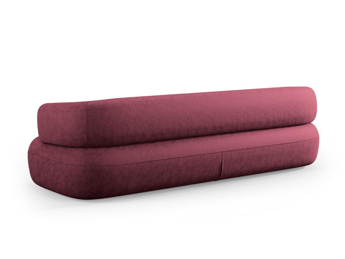 SOFA Jenny aus Chenille-Stoff karmesinrot 4 Sitzplätze - Rot, Textil (226/73/90cm) - Micadoni
