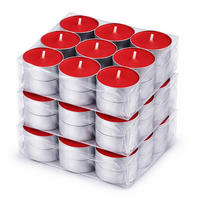TEELICHT mit Duft - Erdbeere - 54er Pack - Rot, Naturmaterialien (4/1.5/4cm) - HS Candle