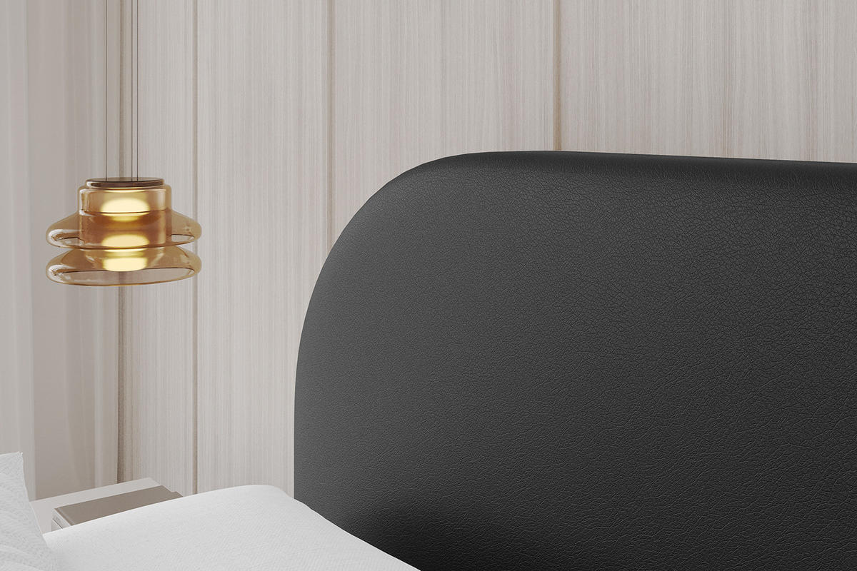 POLSTERBETT mit Bettkasten, Fußteil und Lattenrost, Boxbett mit Matratze H3/H4 - TIVON-Z 140x200 Schwarz Kunstleder - Schwarz Hochglanz, Holzwerkstoff/Textil (140/200cm) - ALTDECOR