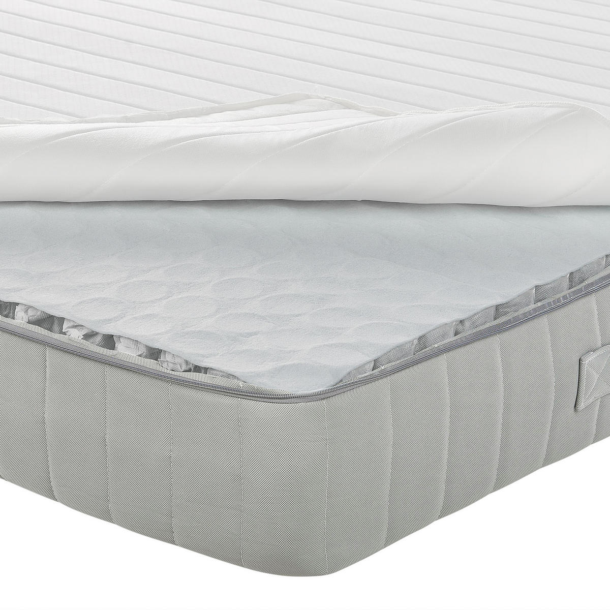 TASCHENFEDERKERNMATRATZE H2/3 Mittel 120/200 cm Roomy - Weiß, Textil (120/200cm) - Beliani