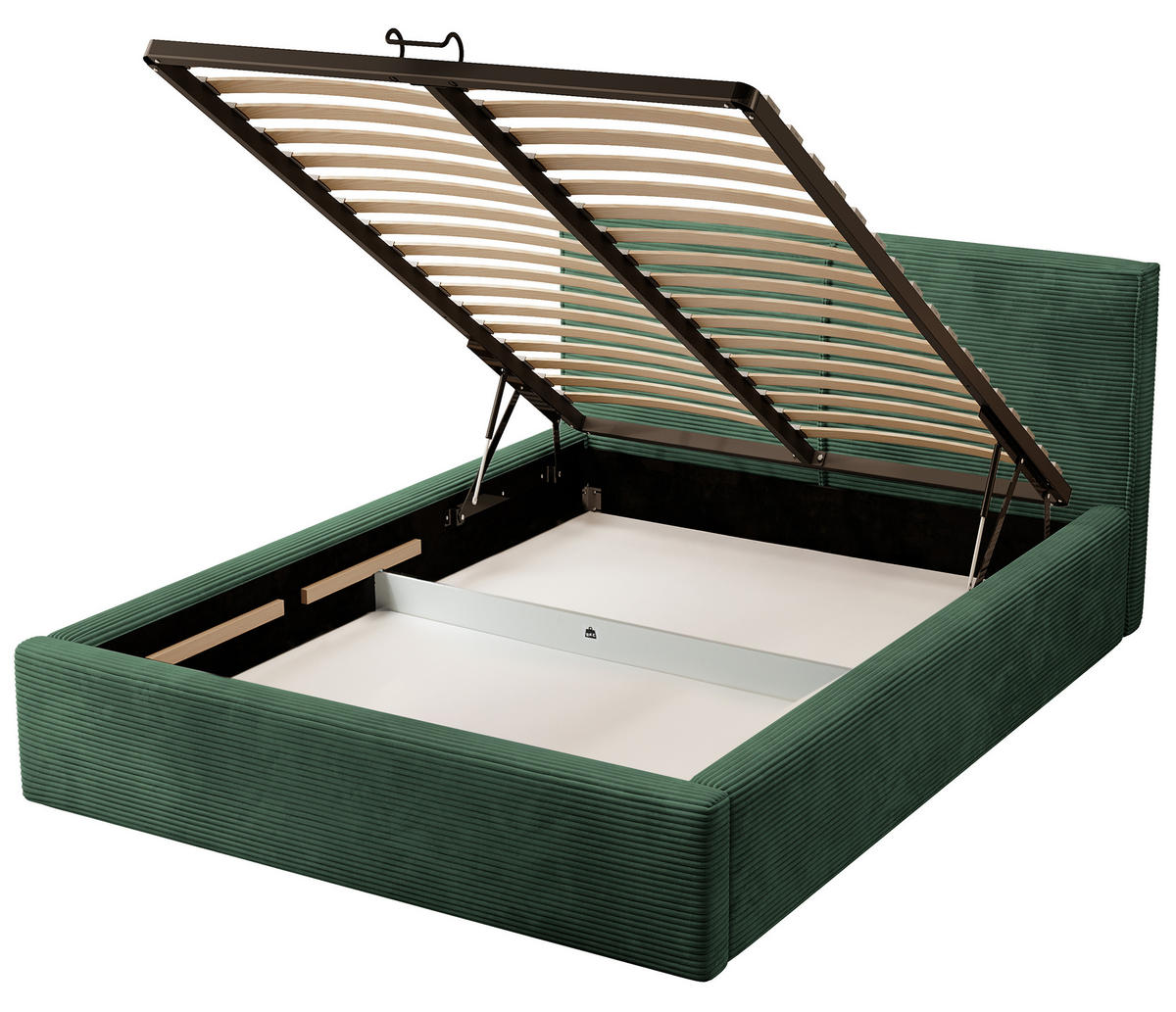 POLSTERBETT Farese Dunkelgrün Cordbezug 160 cm - Dunkelgrün, Textil (160/200cm) - Selsey