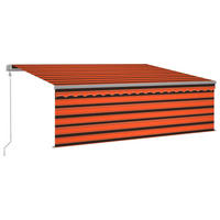 MARKISE Automatisch Einziehbar mit Volant 4,5x3m Orange & - Multicolor, Metall (450/300/450cm) - furnicato