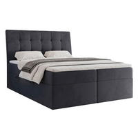 BOXBETT 200x200 cm mit Topper - Anthrazit, Textil (200/200cm) - Idohome
