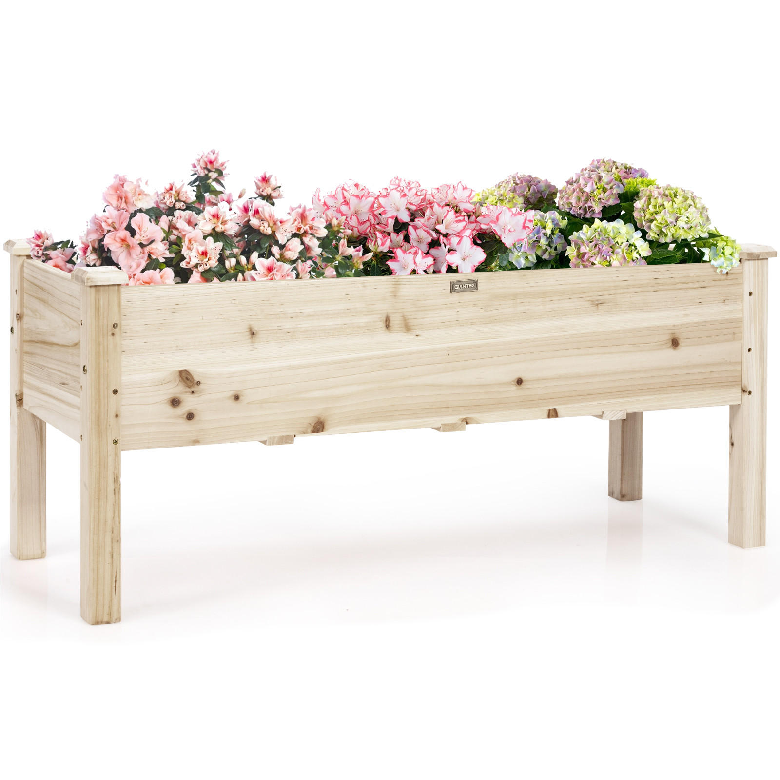 HOCHBEET Pflanzbeet Pflanztrog Holz - Apfelbaumfarben, Holz (44/51/120cm) - COSTWAY