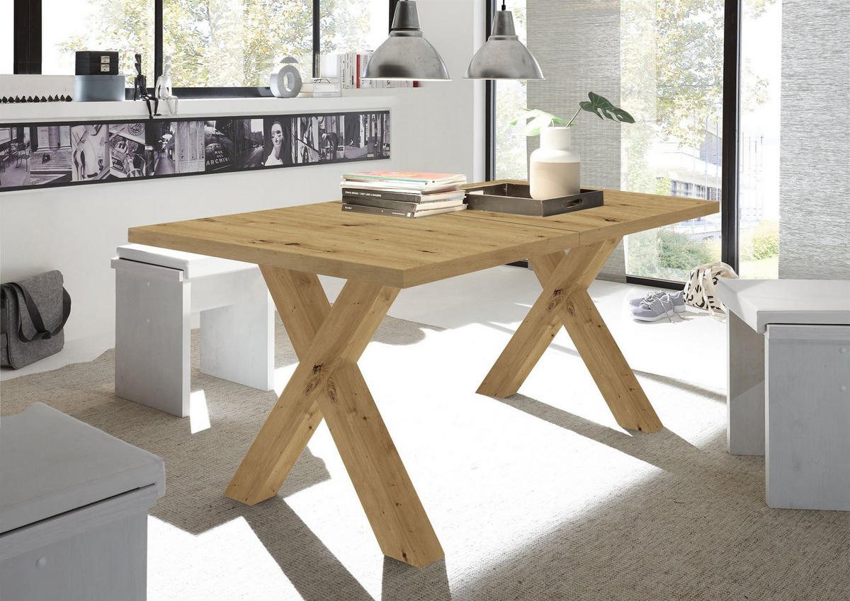 ESSTISCH ausziehbar Eike 1 160 x 90 x 75 Esszimmertisch Asteiche - Naturfarben, Holz (160/90/75cm) - 58aufmkessel