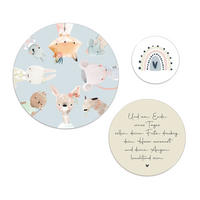 BILDERSET 3er-Set rund 55/40/25 cm Kinder - Blau/Beige, Kunststoff (55/55/2cm) - artissimo
