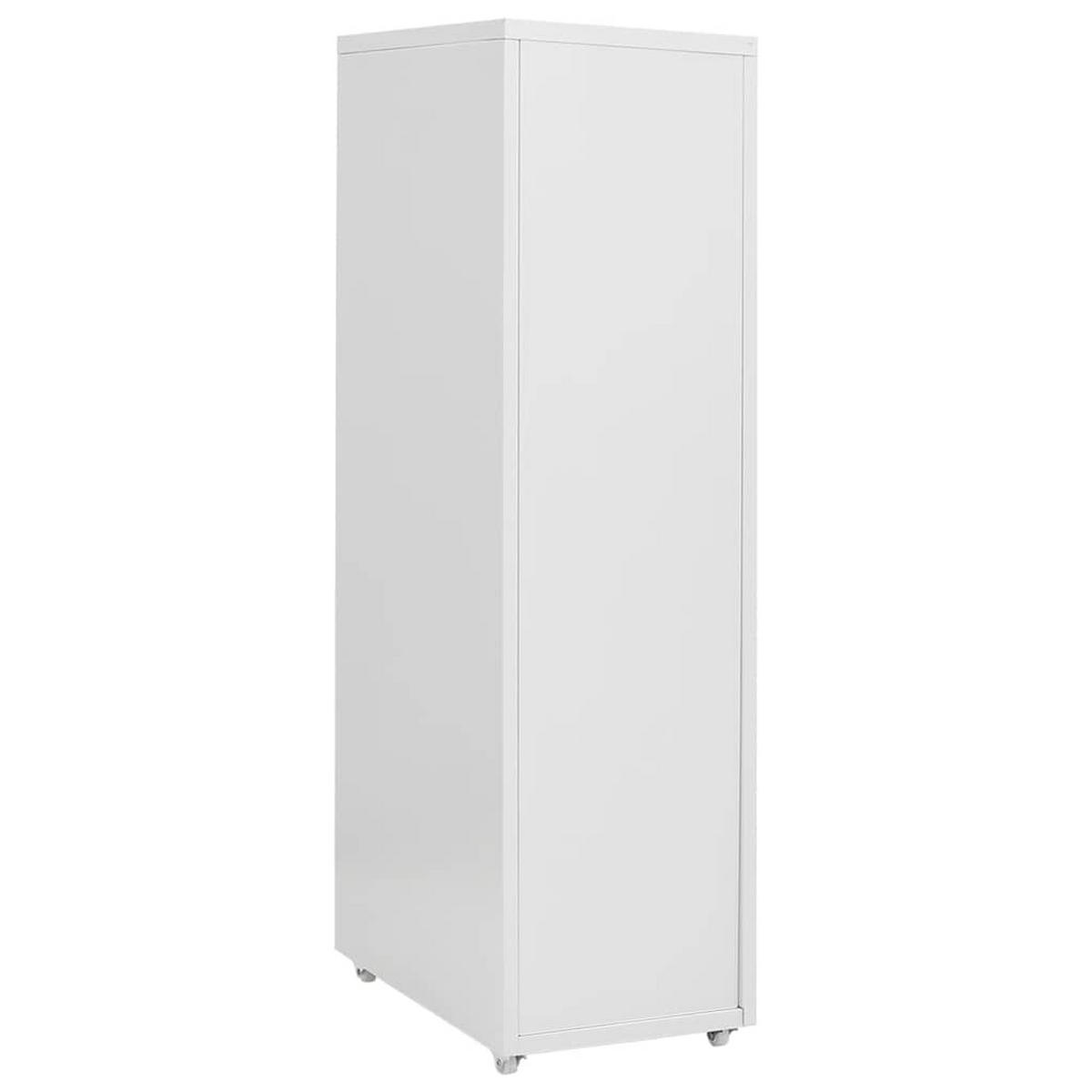 AKTENSCHRANK Mit Rollen Grau 28/41/109 Cm Metall - Grau, Metall (41/109/28cm) - vidaXL