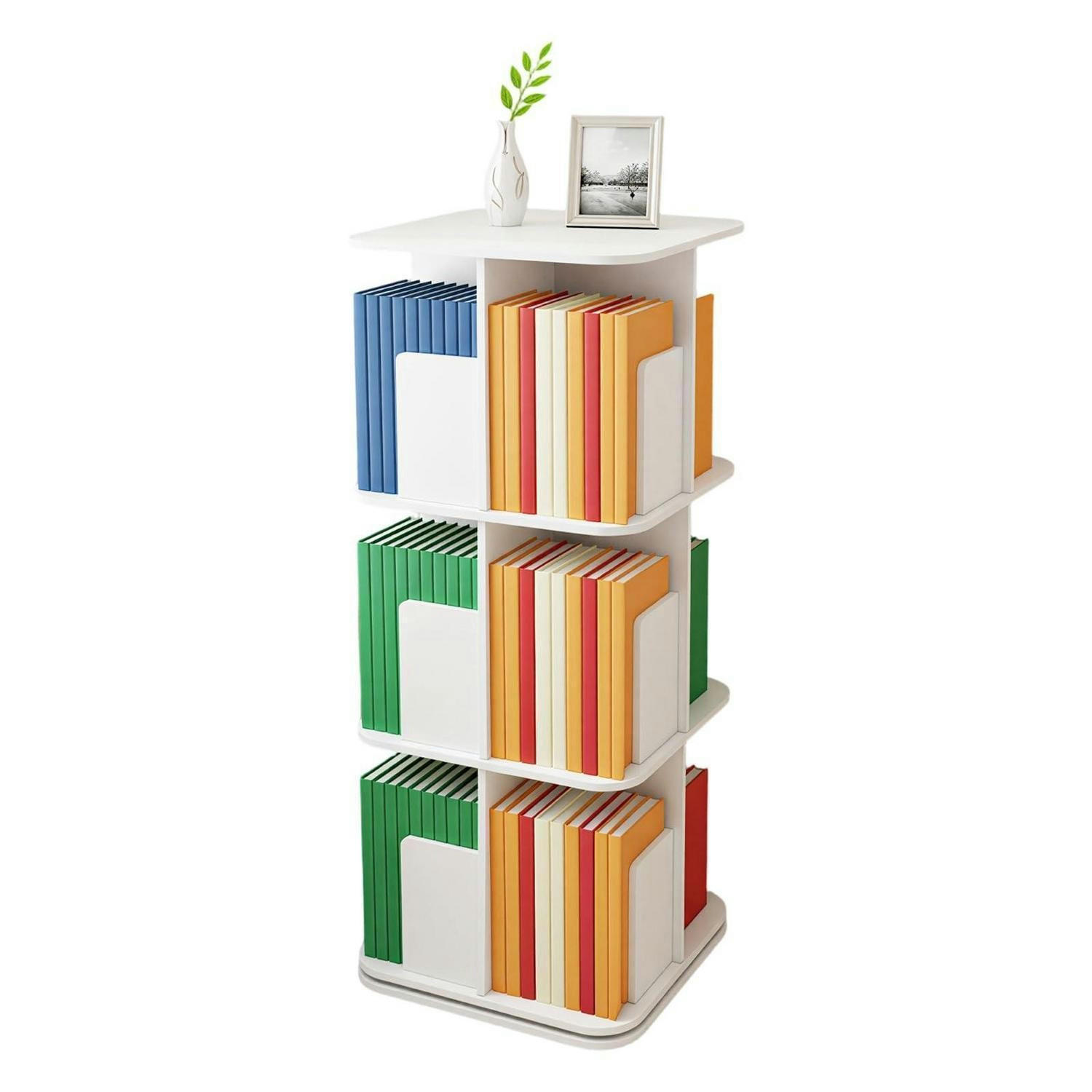 BÜCHERREGAL 3-stufig drehbar Weiß - Weiß, Kunststoff (39/97/39cm)