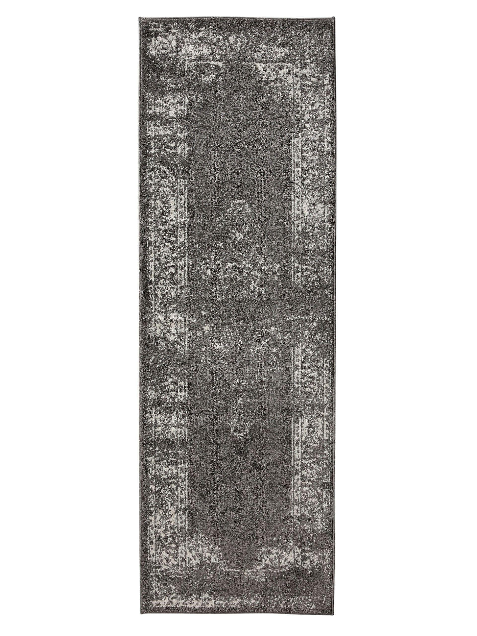 VINTAGE-LÄUFER Sia 80/240 cm - Grau, Kunststoff (80/240cm) - benuta
