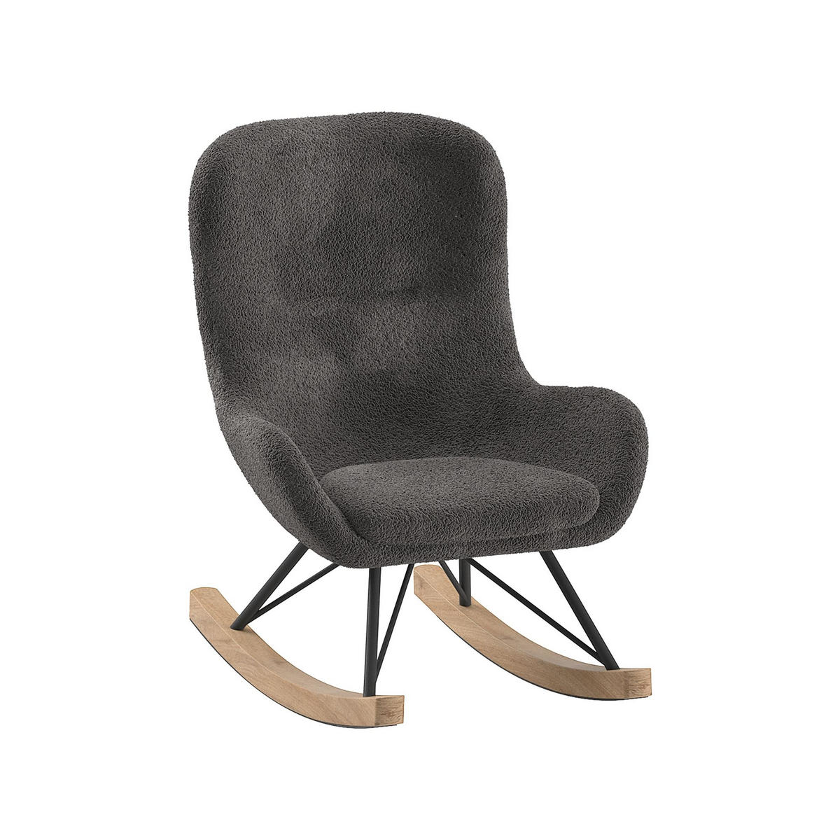 KINDERSCHAUKELSTUHL Katlina 55x65x69 Anthrazit/Natur - Anthrazit, Metall (65/69/55cm) - 58aufmkessel