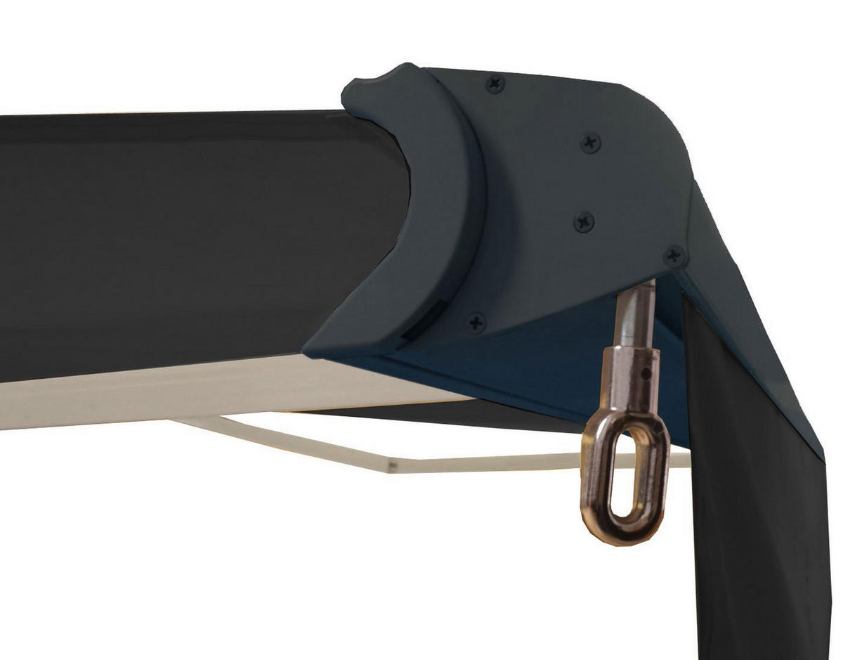 KASSETTEN-MARKISE VOLANT AUSFAHRBAR Anthrazit, Anthrazit - Anthrazit, Textil (450/15/300cm) - MCW