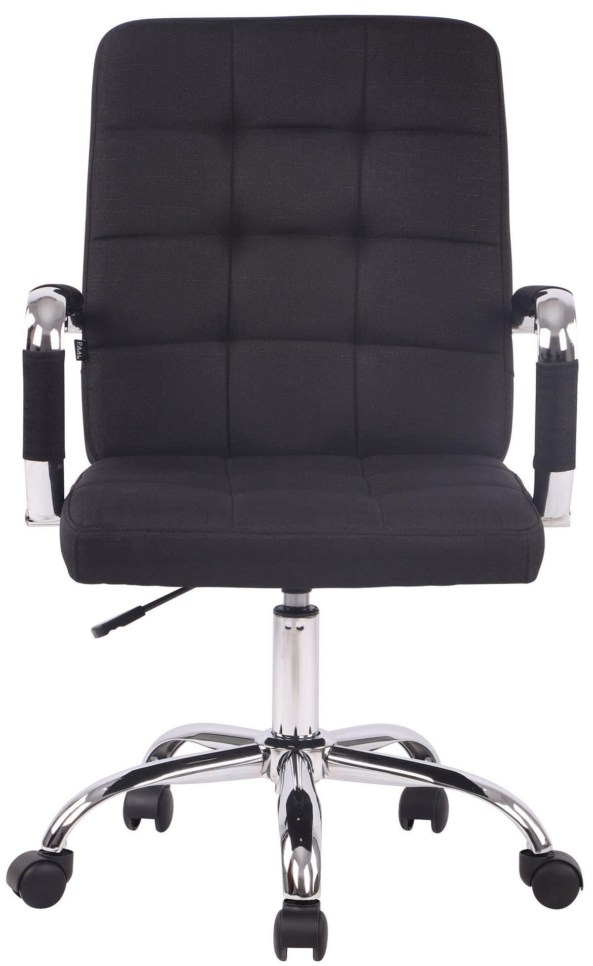DREHSTUHL Stoff schwarz - Chromfarben/Schwarz, Textil/Metall (58/92/65cm) - CLP