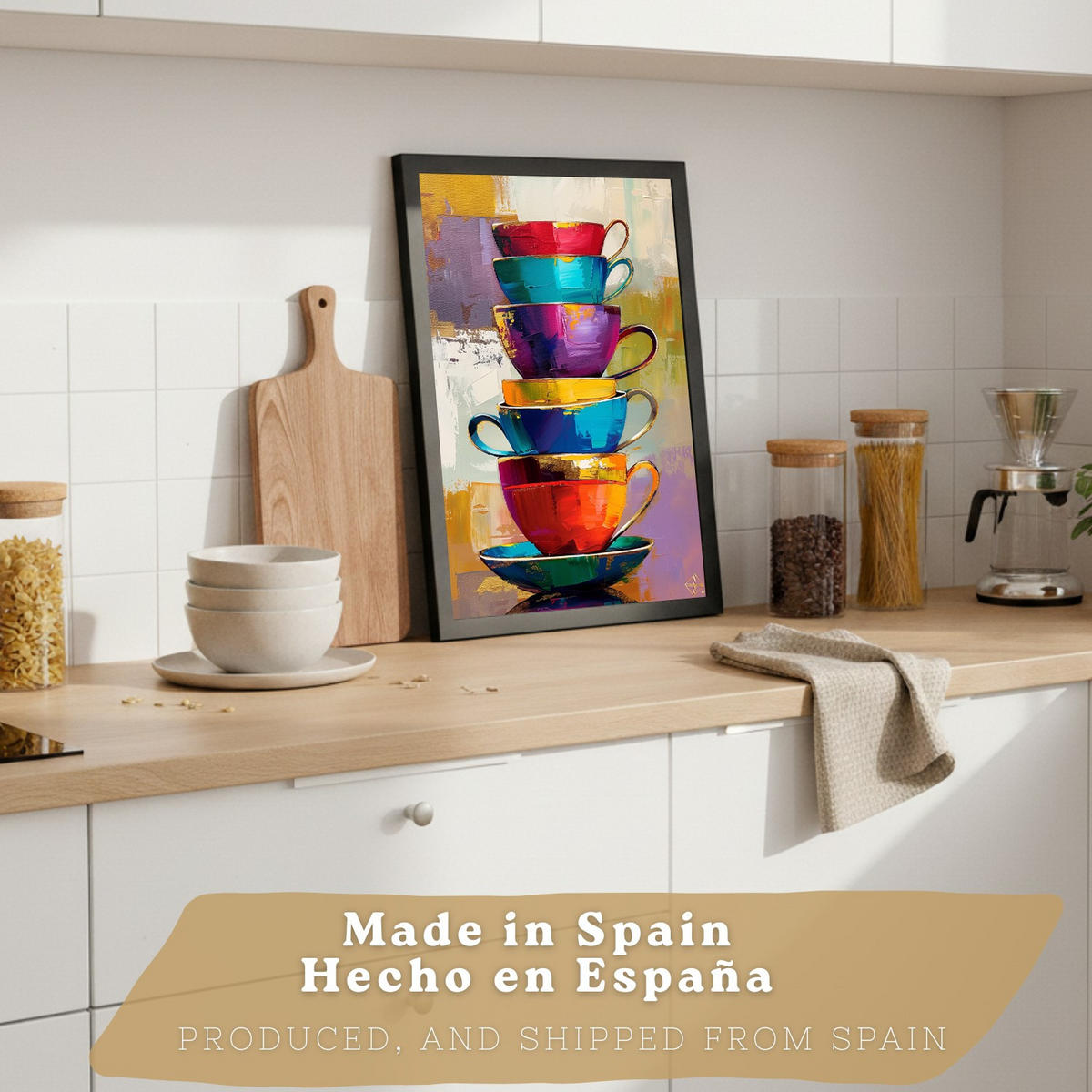 PLAKAT Sada 2 Cafe Pop Art A3 Černý rám - černá, papír (29.7/1/42cm) - Nacnic