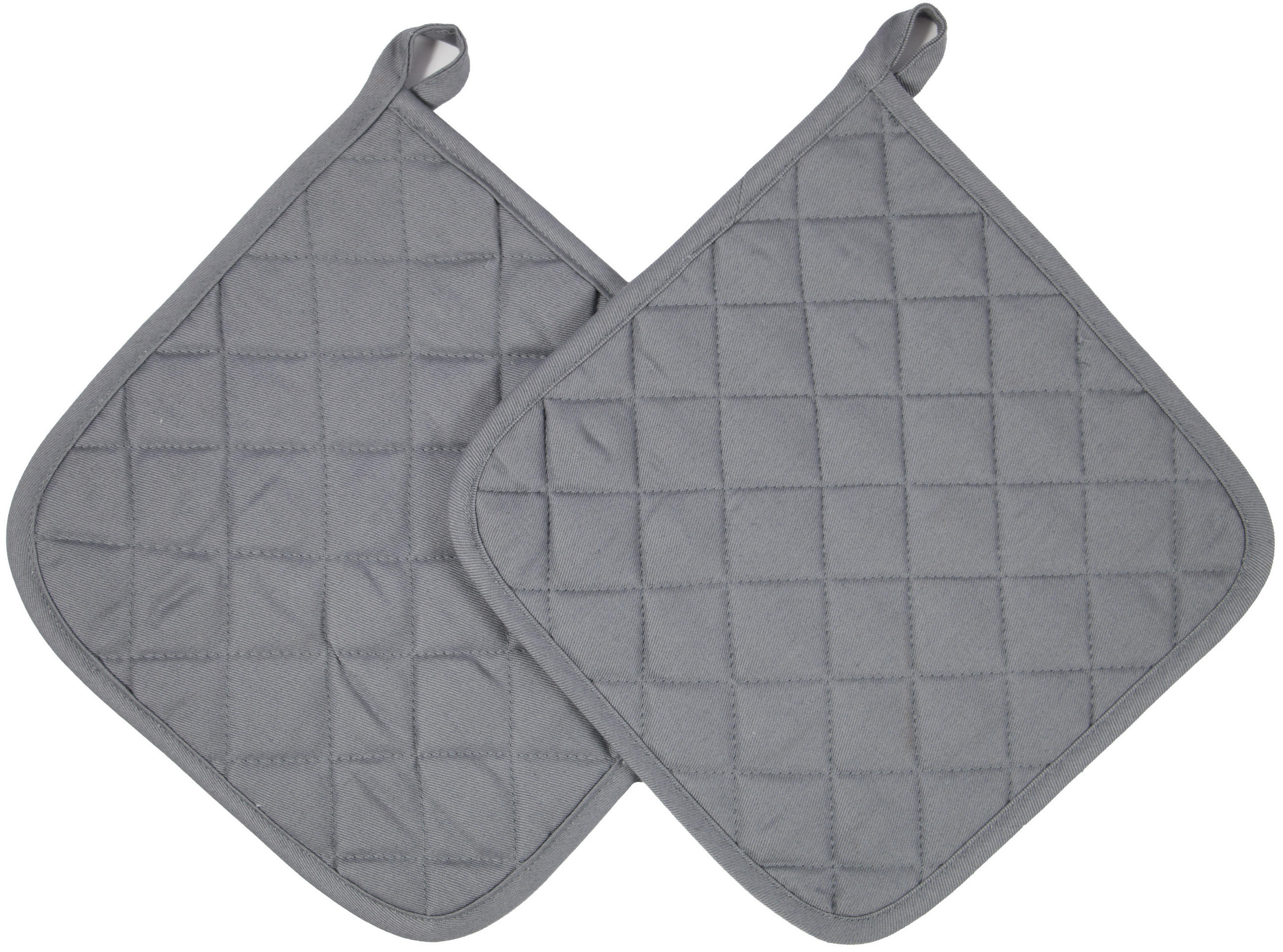 TOPFLAPPEN, 2er-Set, 24x24 cm, 100% Baumwolle, Grau - Grau, Textil (24/24cm) - Zollner