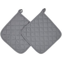 TOPFLAPPEN, 2er-Set, 24x24 cm, 100% Baumwolle, Grau - Grau, Textil (24/24cm) - Zollner