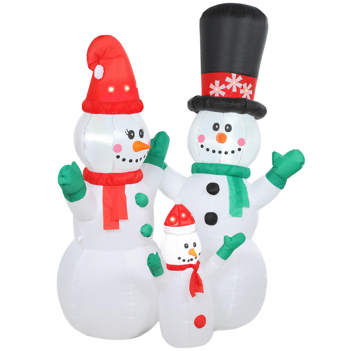 WEIHNACHTS-SCHNEEMANN Weiß 165.0/80.0/180.0cm - Weiß, Textil (80/180/165cm)