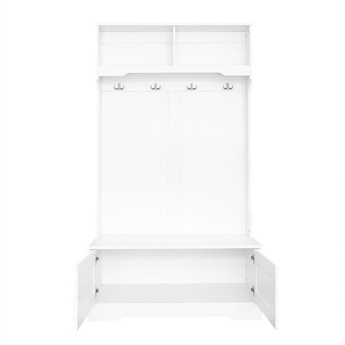 GARDEROBEN-SET mit Sitzbank und Stauraum 75x33x180 cm - Weiß, Holzwerkstoff (47/183/101.5cm) - Fuleadture