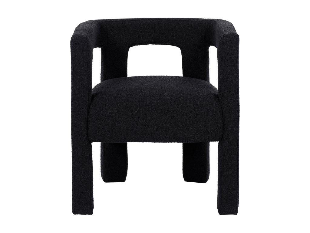 STUHL mit Armlehnen - Bouclé-Stoff & Metall - Schwarz - SOFANA - Schwarz, Textil (59/70/65cm) - Pascal Morabito