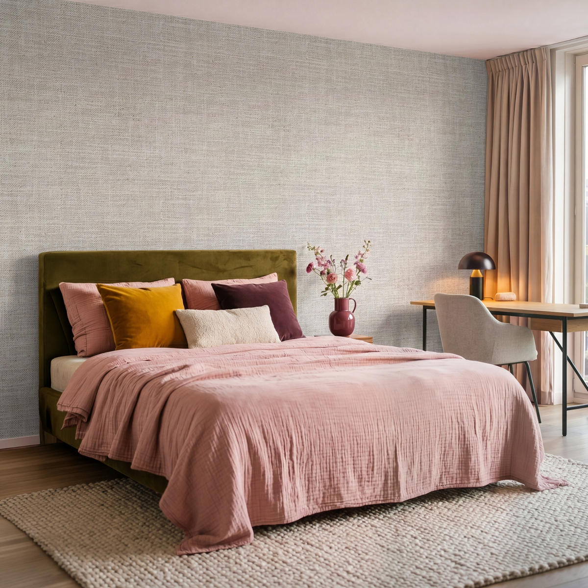 TAPETE - Leinen - Textur - Beige - 300x200 cm - Creme, Papier (300/200cm) - OnlyWow