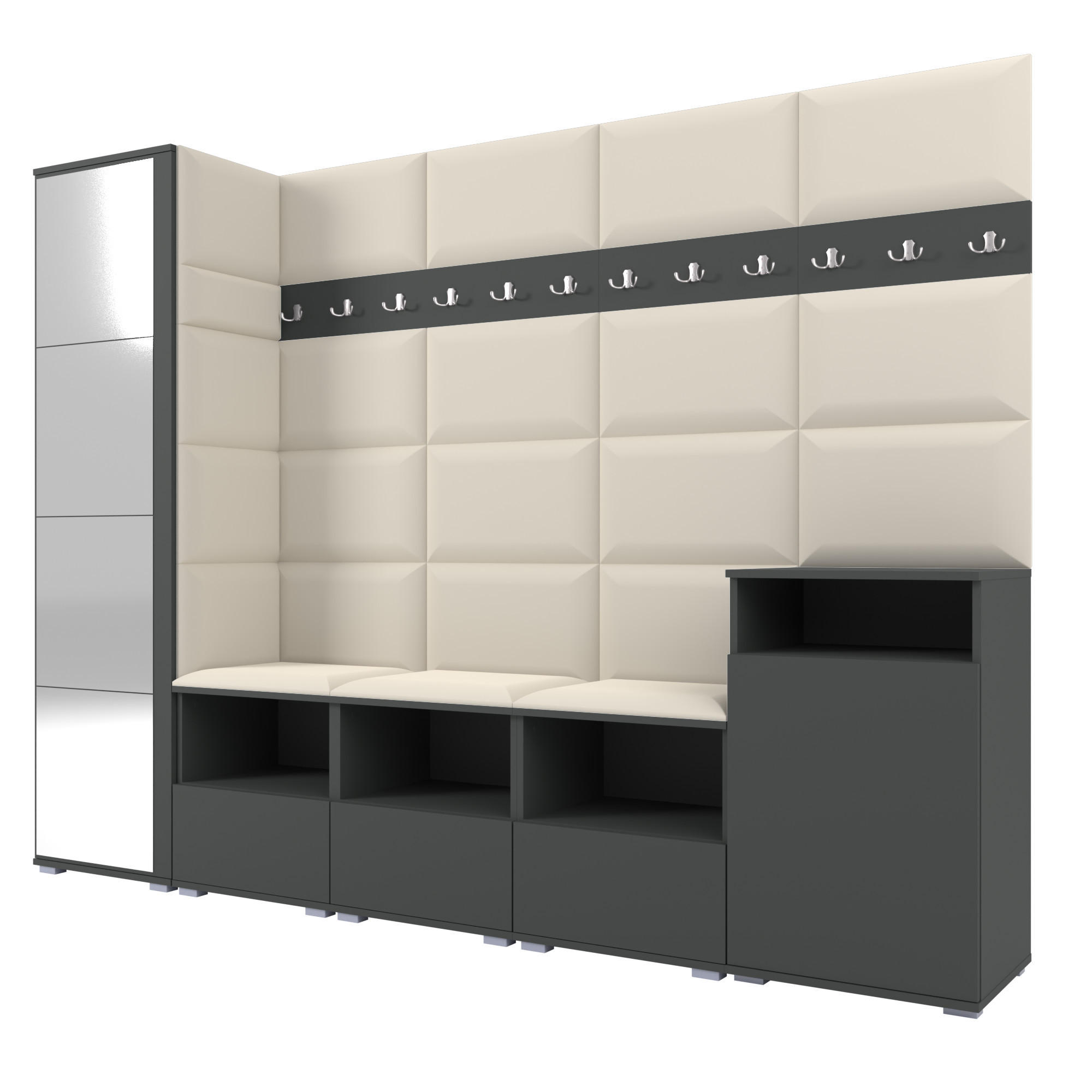 Ravio Garderobe Graphit, Creme 250x187x40 cm