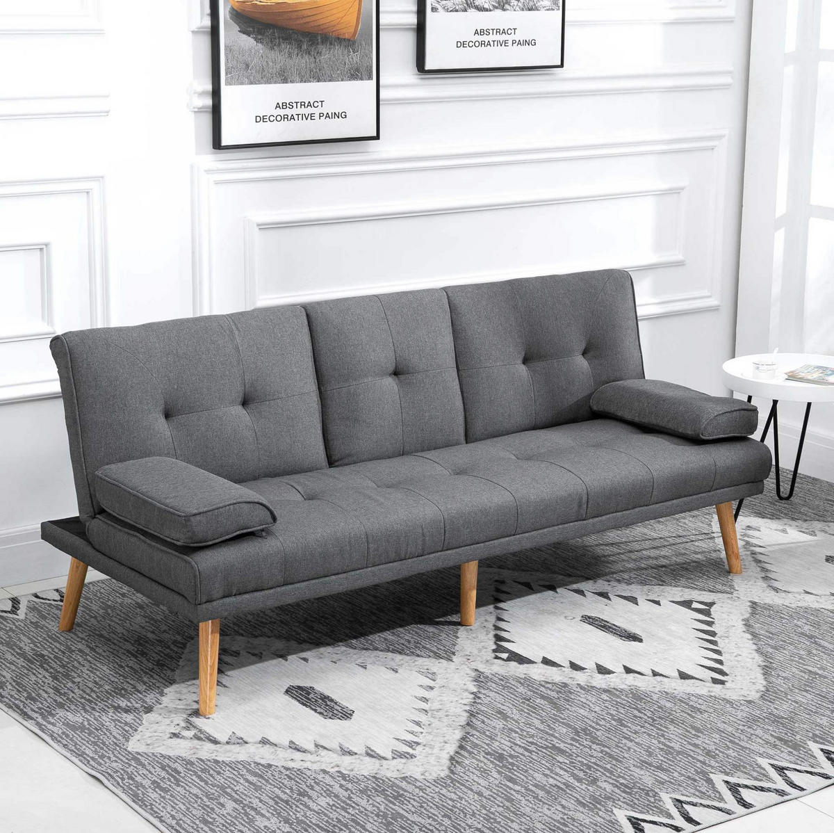 SCHLAFSOFA 181/77/78 cm in Dunkelgrau – 3-fach verstellbar - Dunkelgrau, Textil (77/78/181cm) - BEAOK