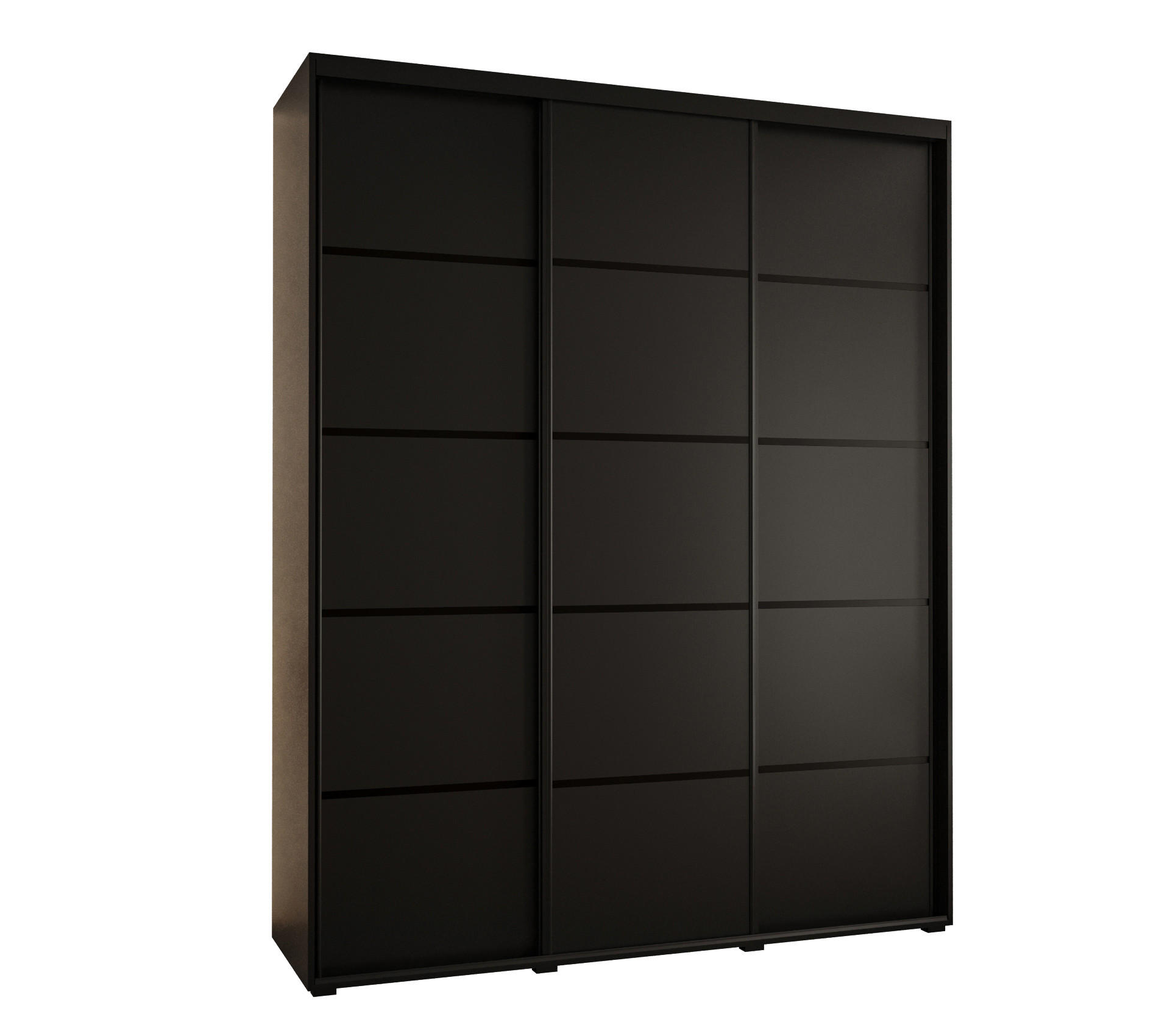 Abiks Möbel Schwebetürenschrank Schwarz, Schwarz, Schwarz 190x235x45 cm