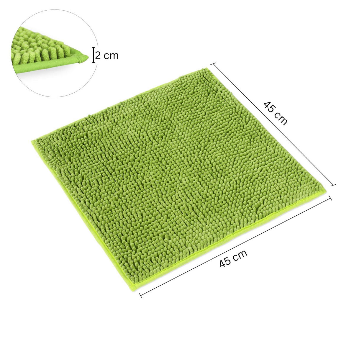 BADEMATTE PARIS - Grün, Textil (45/45cm) - WohnDirect