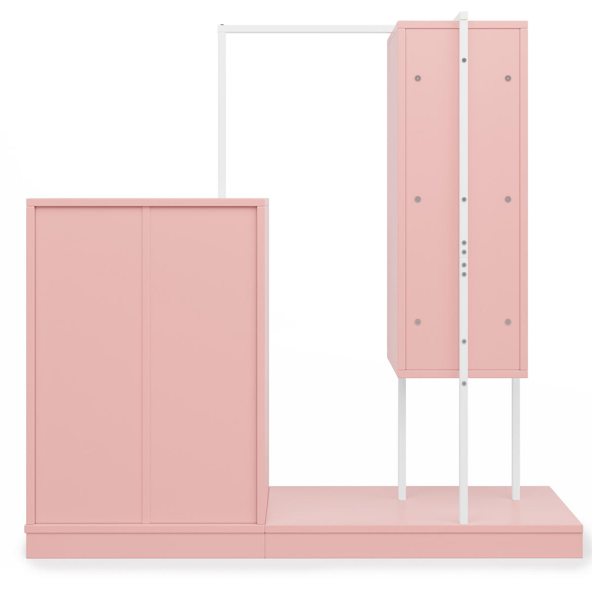 KLEIDERSCHRANK 100/135/40 cm Pink aus Spanplatte mit 4 Schubladen - Pink, Holzwerkstoff (40/135/140cm) - OKMYHOME