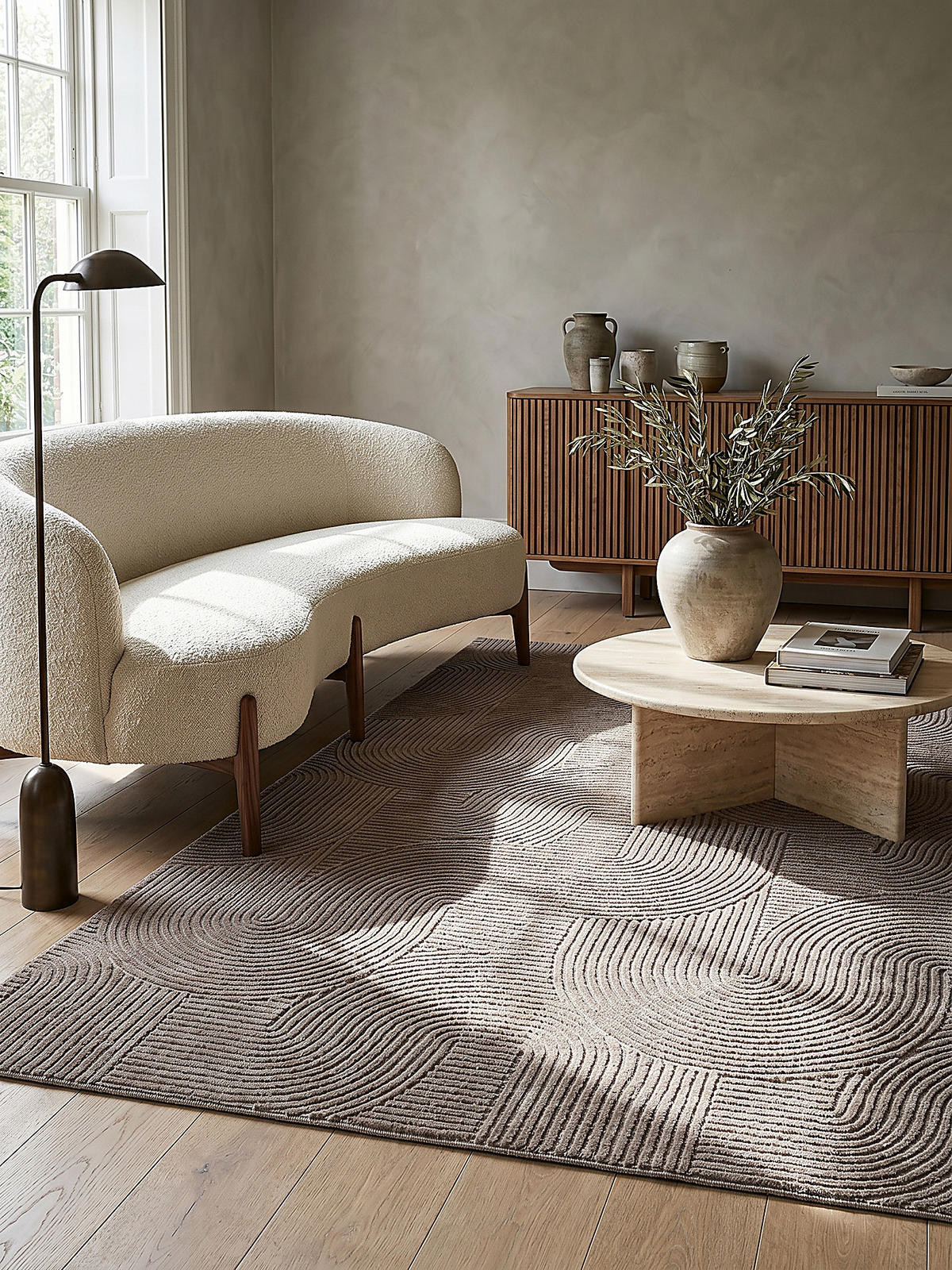 KURZFLORTEPPICH Antirutsch Geometrisch DALAR Polypropylen Beige 160 x 220 cm - Beige, Textil (160/220cm) - KADIMA DESIGN